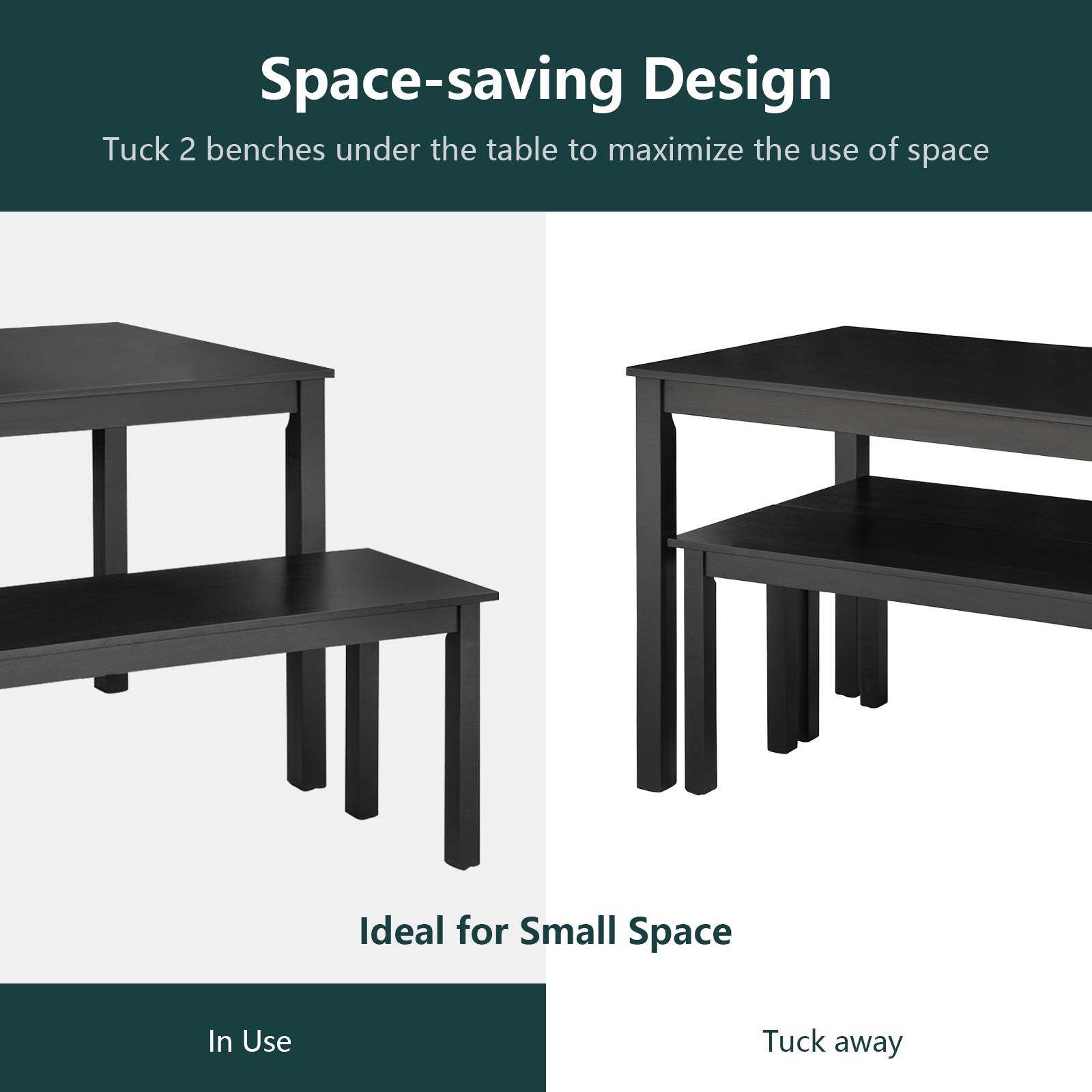 3 Pieces Modern Studio Collection Table Dining Set
