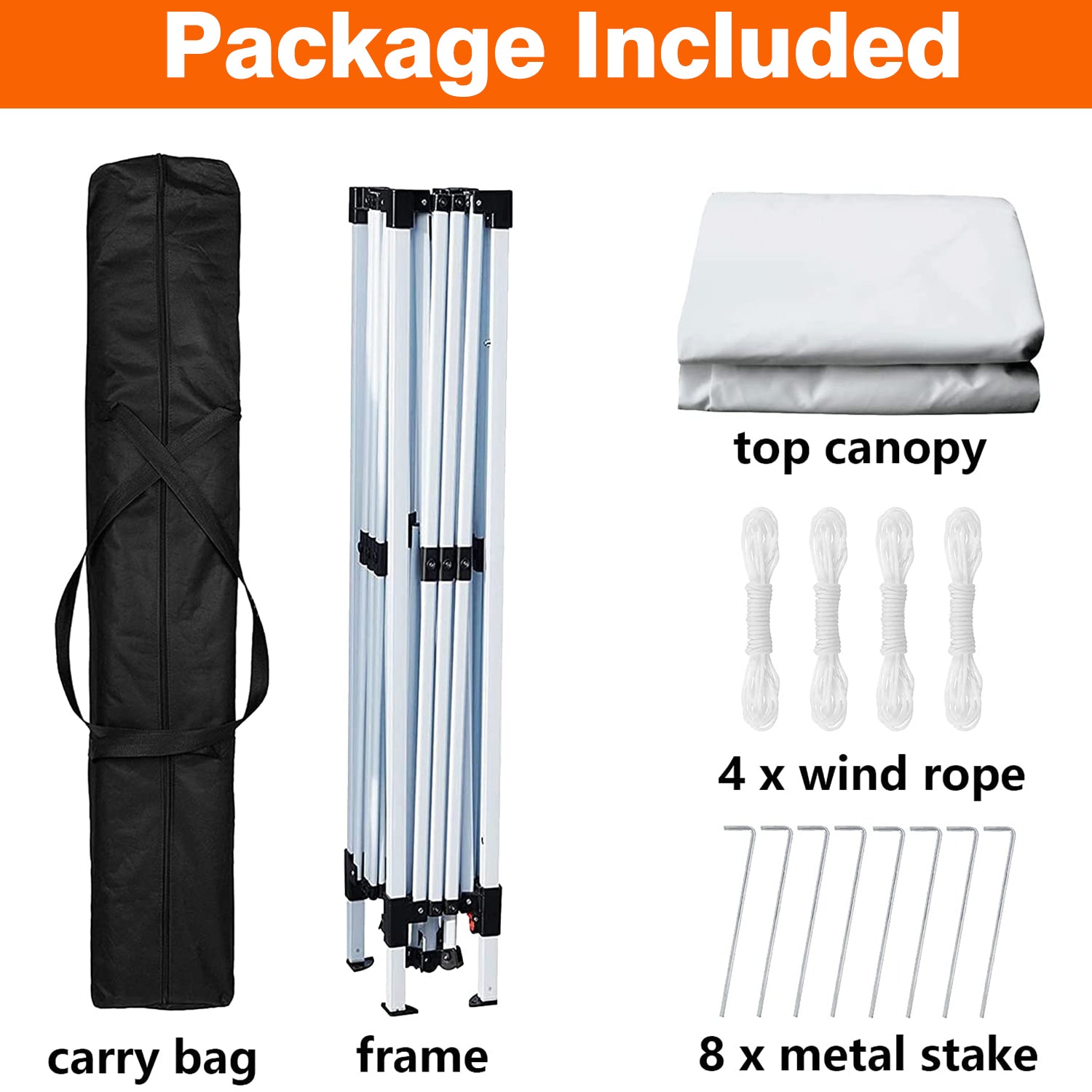 10 Ft. W x 10 Ft. D Pop Up Canopy Event Tent Party Tent, 100 Sq. Ft of Shade