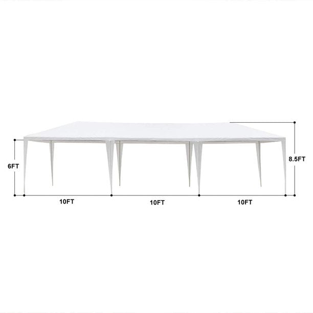 Outdoor Canopy Tent White Wedding Gazebo Canopy Party Tent Practical Waterproof Tent with Brighter Windows,5 Removable Side Walls