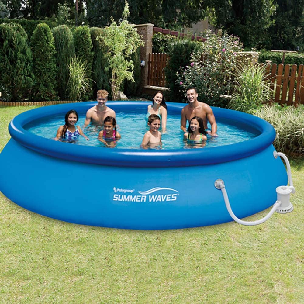 SUGIFT  12ft x 36in Quick Set Inflatable Above Ground Swimming Pool with Filter Pump