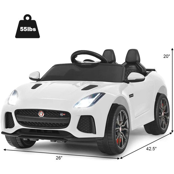 12V Jaguar F-Type SVR Licensed Kids Ride On Car Motorized Vehicle w/ MP3 White