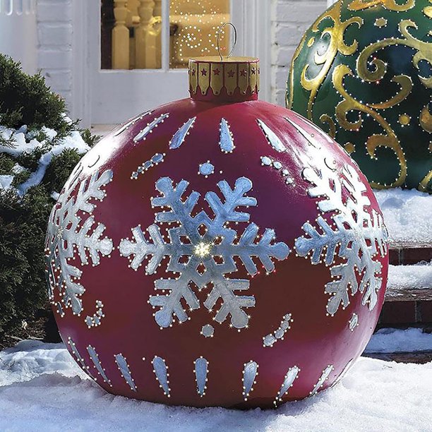 SUGIFT  2Pcs Christmas Inflatable Decorated Ball,Giant Christmas Inflatable Outdoor Decorations Holiday inflatables Balls Decoration (Merry+Christmas)
