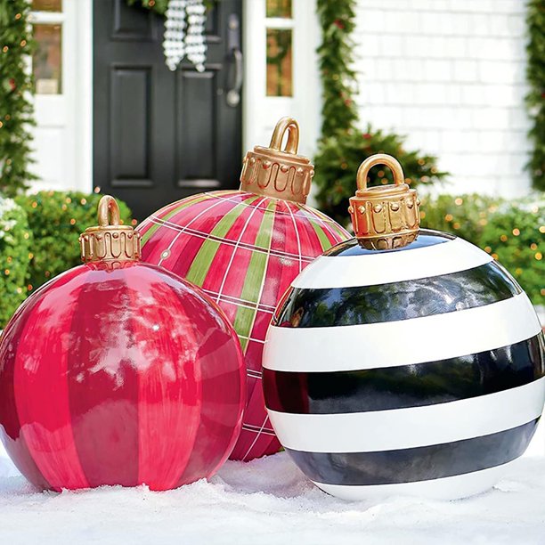 SUGIFT  2Pcs Christmas Inflatable Decorated Ball,Giant Christmas Inflatable Outdoor Decorations Holiday inflatables Balls Decoration (Merry+Christmas)