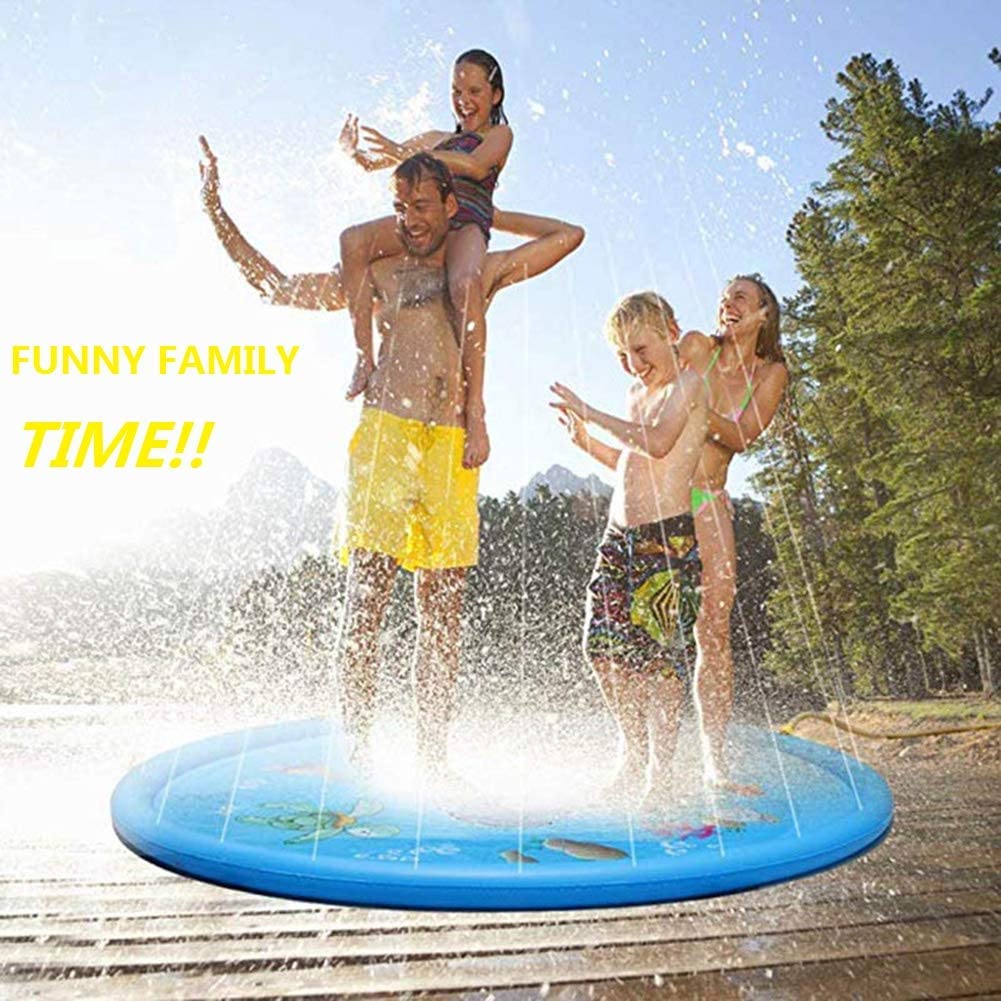 Sprinkler Splash, Kids Pool, Outdoor Lawn Water Toys, Splash Pad, Wading Swimming Pool, Inflatable Splash Sprinkler Pad