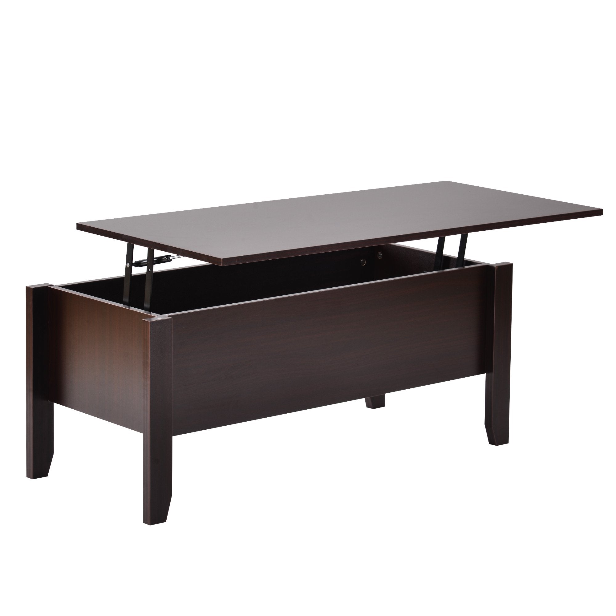 SUGIFT  Modern Lift-Top Coffee Table with Storage, Sofa Table For Living Room Cherry