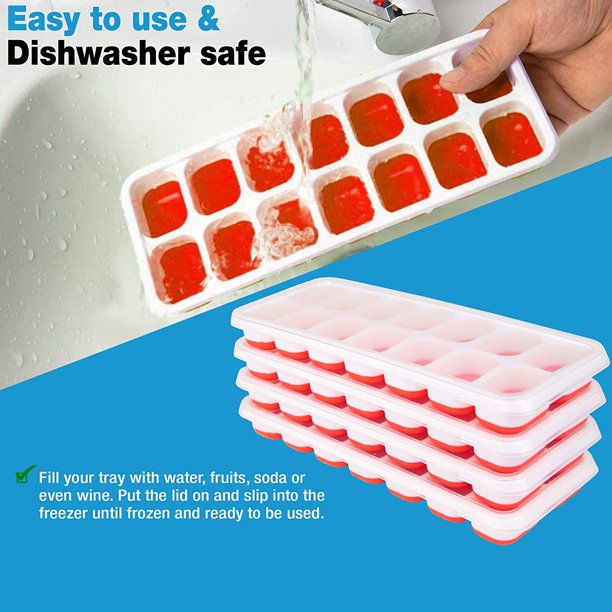 SUGIFT  Ice Cube Trays, Ice Tray Durable & Flexible, Ice Trays for Freezer