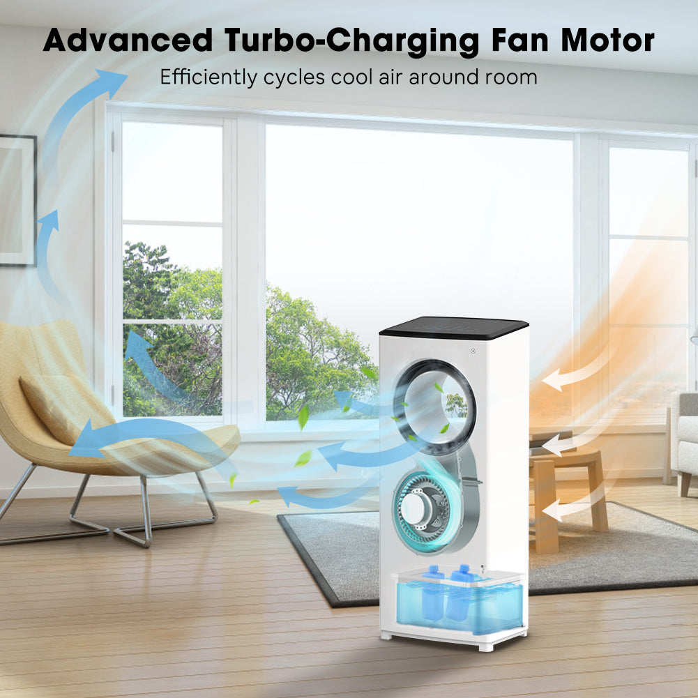 SUGIFT  3-in-1 Air Cooler,Swamp Cooler w/ Cooling Function, Bladeless Design