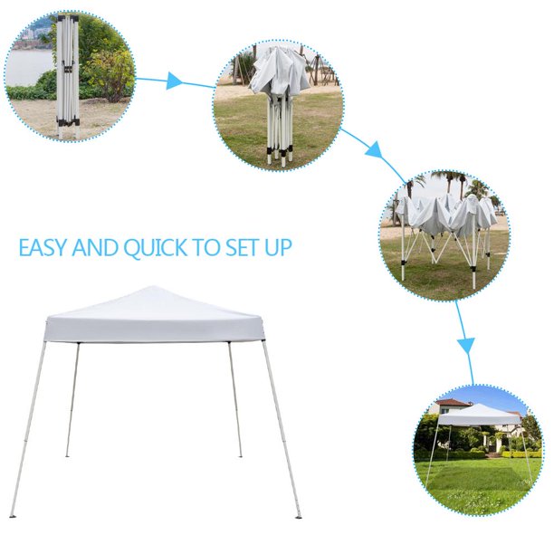 SUGIFT  10x10 Instant Canopy Pop up Wedding Party Tent Folding Gazebo Beach Canopy White with Carry Bag