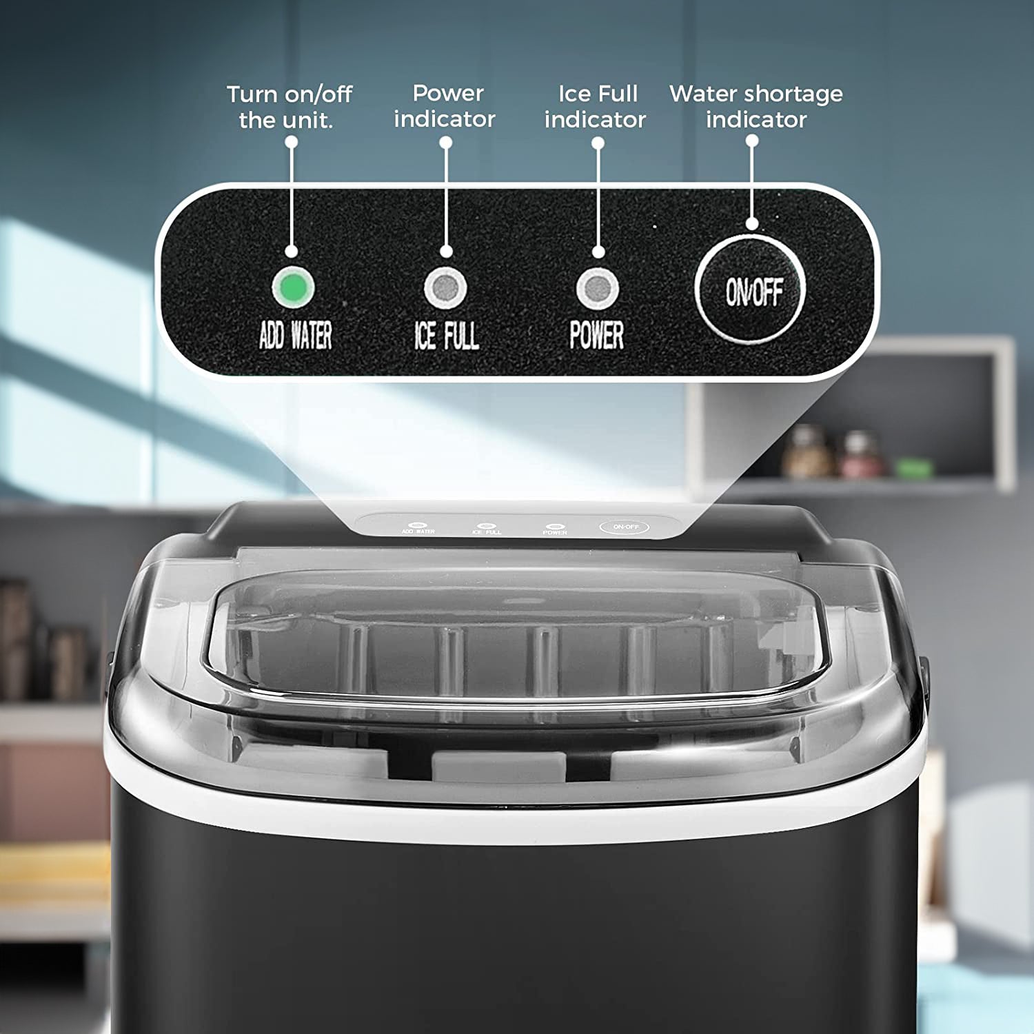 26 lbs Compact Portable Ice Maker Countertop with Handle