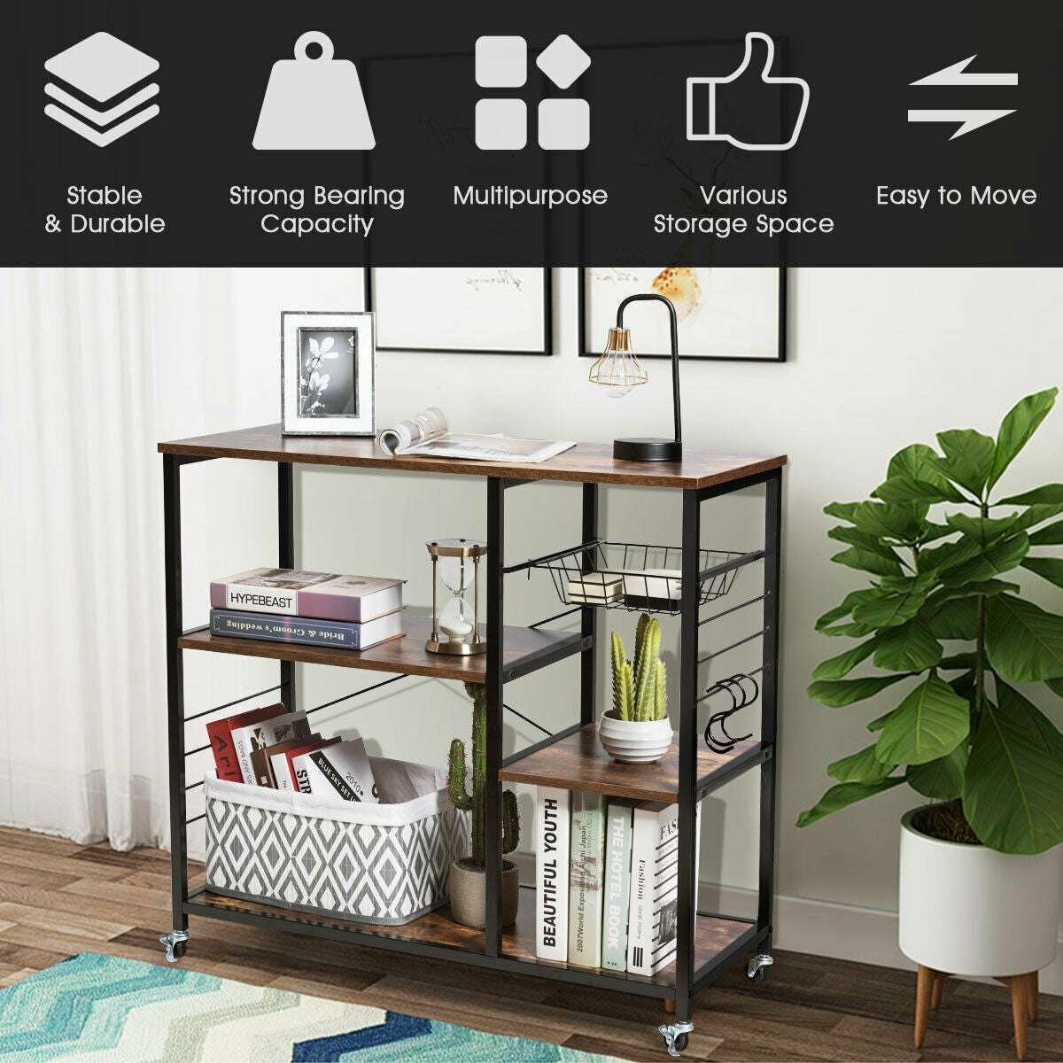 Rolling Industrial Kitchen Baker¡¯s Storage Shelf