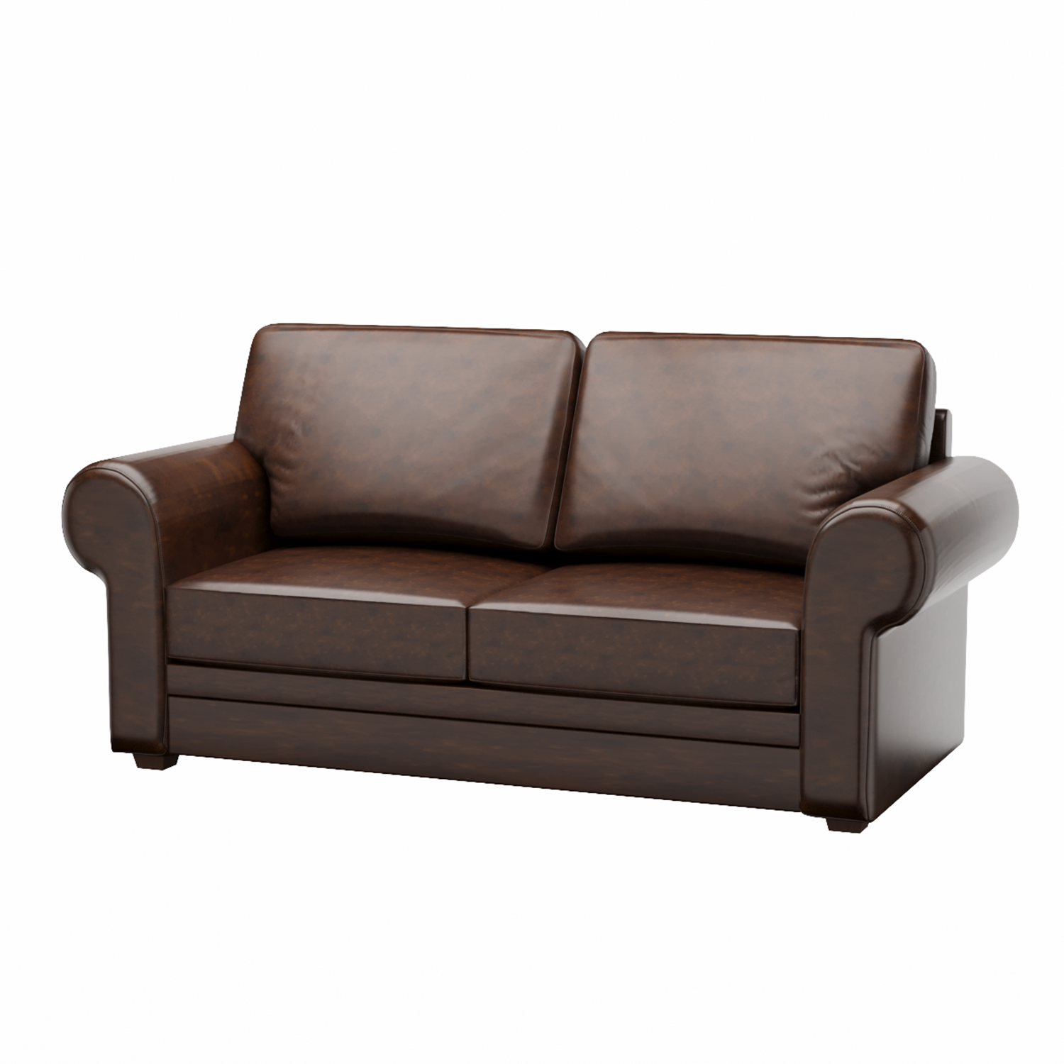69in Wide Vegan Leather Loveseat with Removable Cushions
