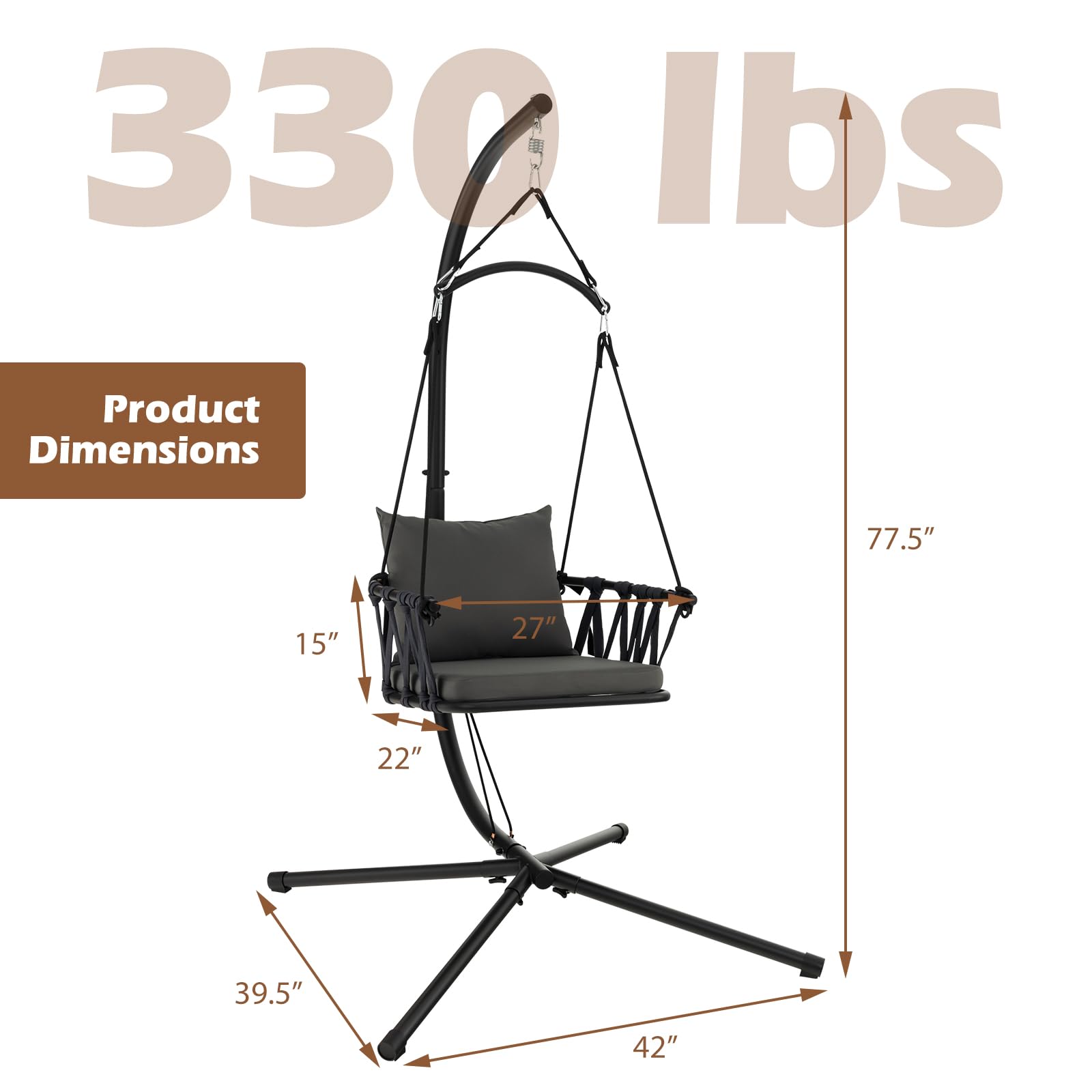 SUGIFT Hanging Swing Chair with Stand