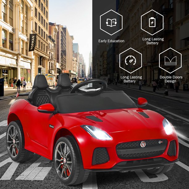 12V Jaguar F-Type SVR Licensed Kids Ride On Car Motorized Vehicle w/ MP3 Pink