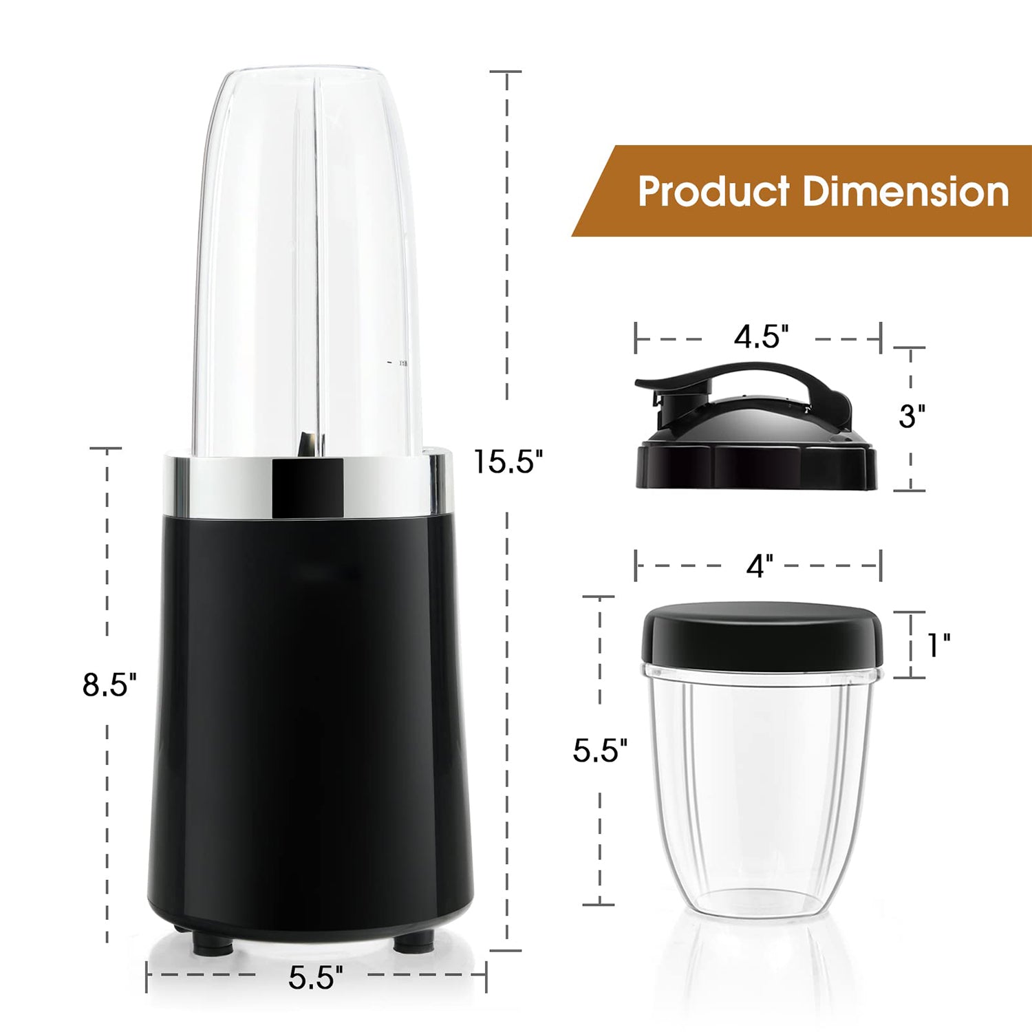 1000W Portable Blender with 6-Blade Design