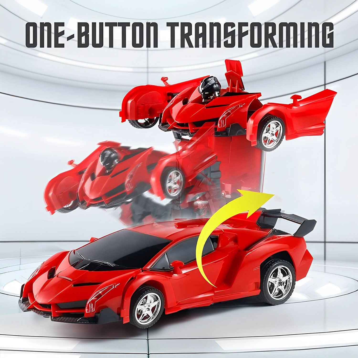 SUGIFT Remote Control Car - Transform Robot RC Cars- Red