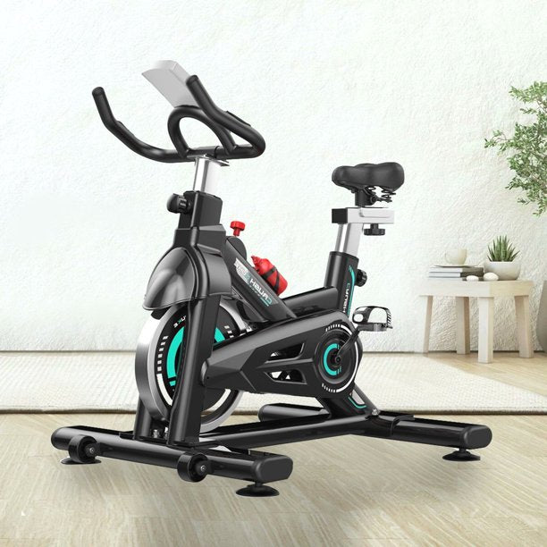 SUGIFT  Adjustable Exercise Bike Magnetically Controlled Exercise Bike with LCD Screen and Bottle Cage Black blue