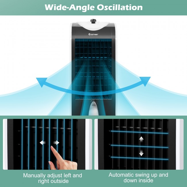 SUGIFT  3-in-1 Portable Evaporative Air Cooler with Filter Knob for Indoor,white