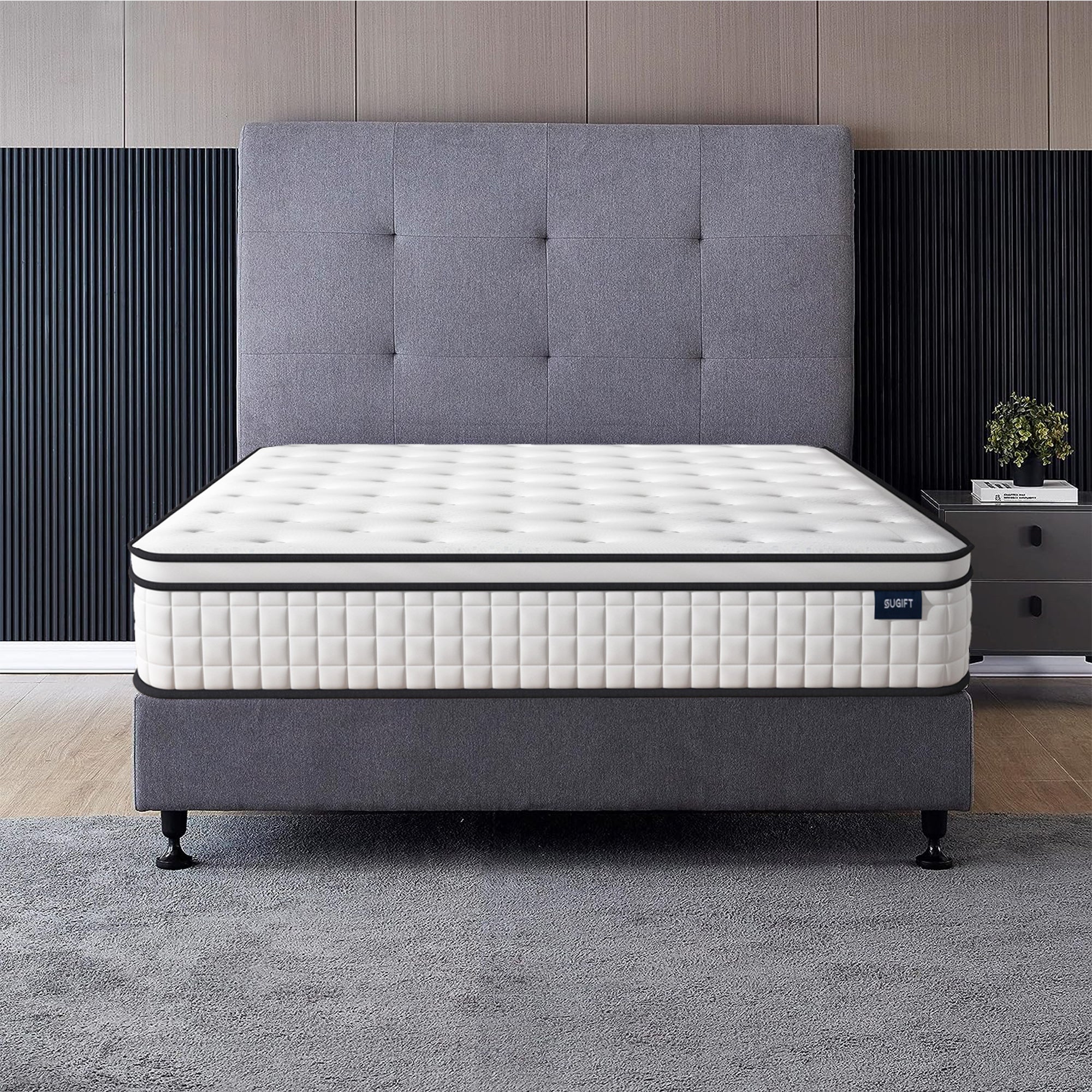 SUGIFT Mattress, 12 inch Hybrid Mattress in a Box, Memory Foam - Queen