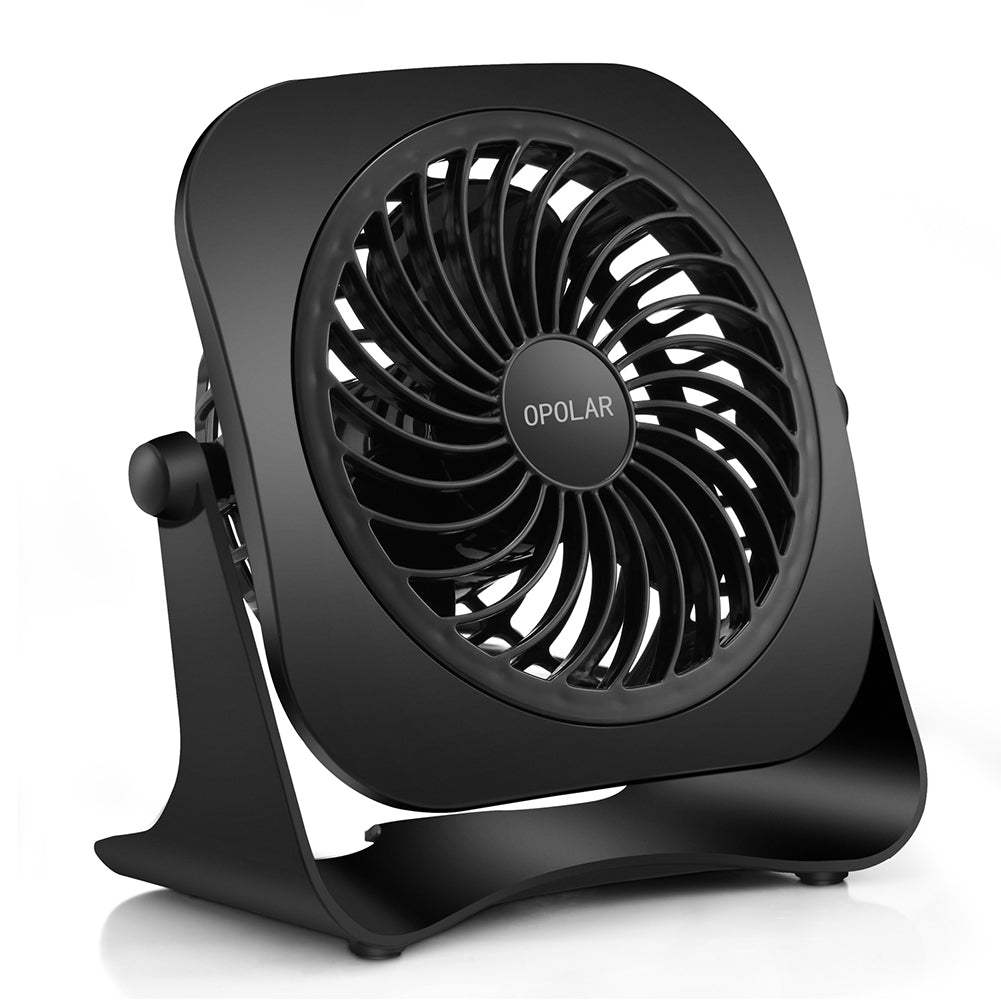 SUGIFT  4-inch Mini USB Fan, 360¡ã Up and Down, Powerful Black Desktop Fan
