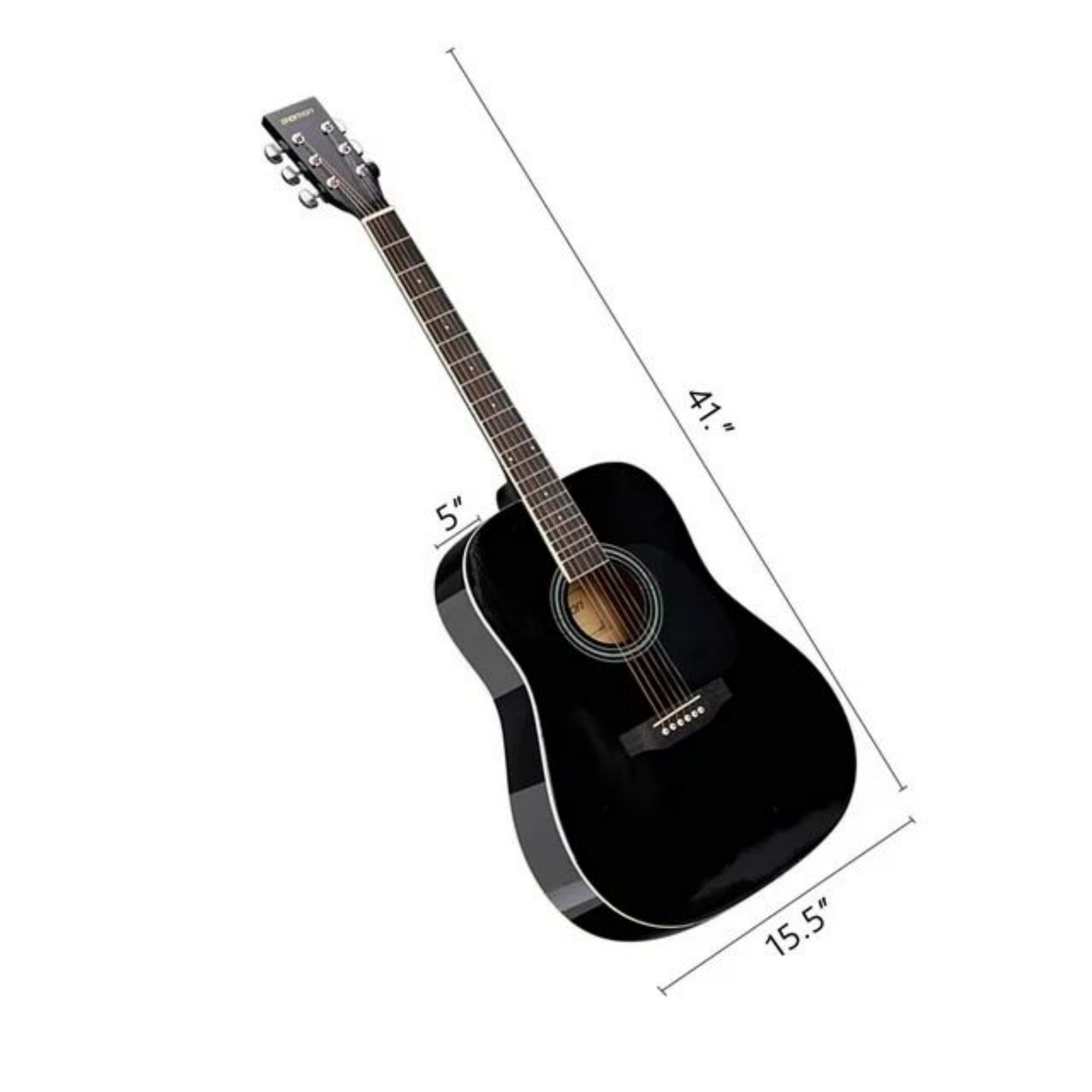 SUGIFT Black 41 Inch Full Size Acoustic Guitar Kit, Beginner Guitar