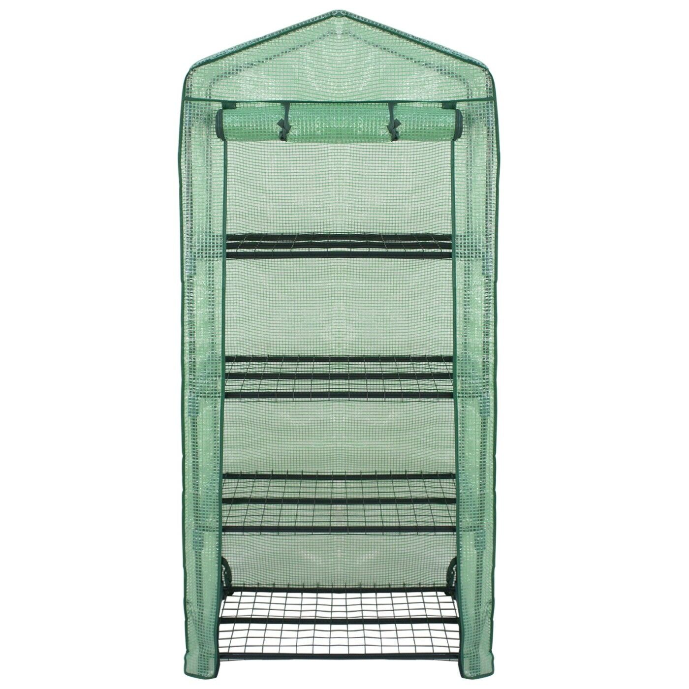 Mini Greenhouse for Indoor Outdoor, Small Plant Greenhouses 4 Tier Rack Stands, Portable Heavy Duty Garden Green House with Durable PE Cover, 2.3 x 1.5 x 5.3 FT, Gree