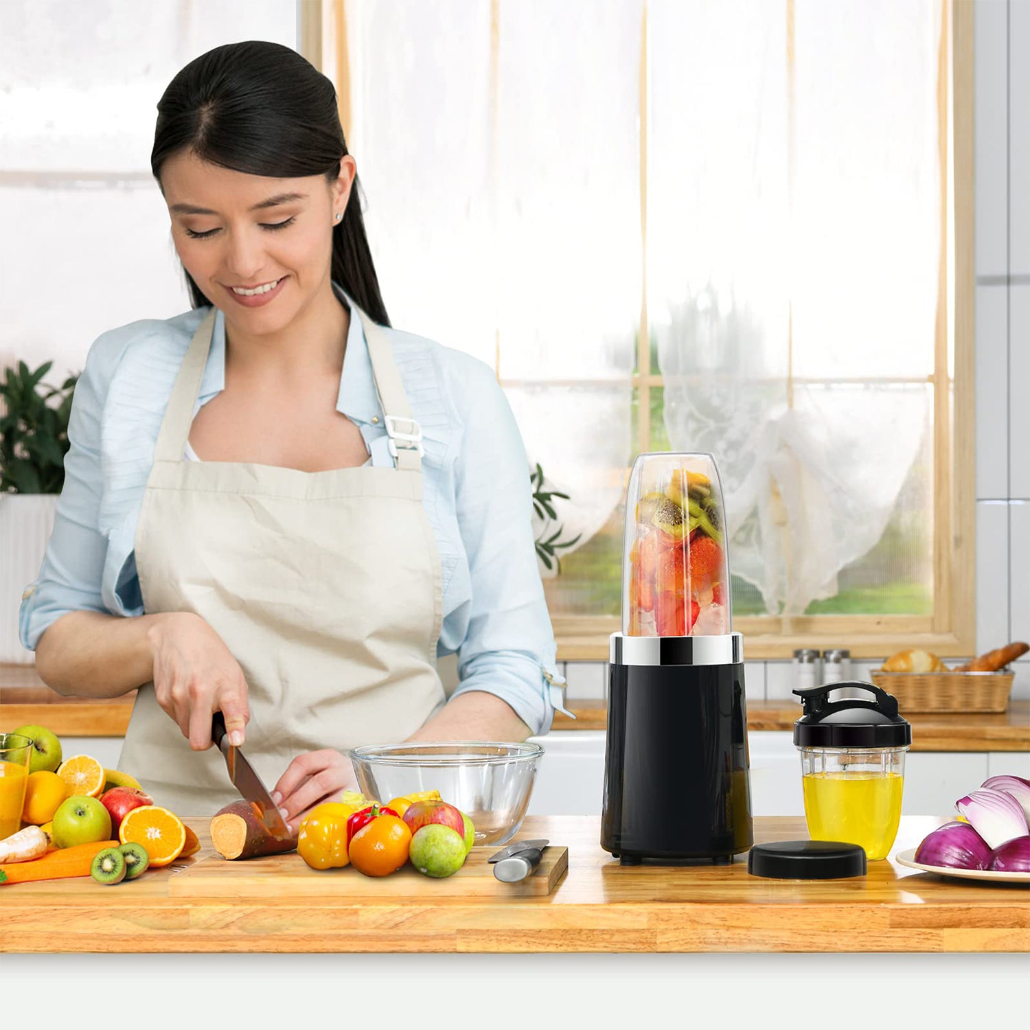 1000W Portable Blender with 6-Blade Design