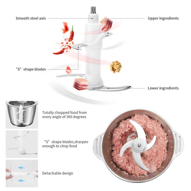 SUGIFT  120V 500W 2.8l Stainless Steel Color Stainless Steel two-Speed Meat Grinder