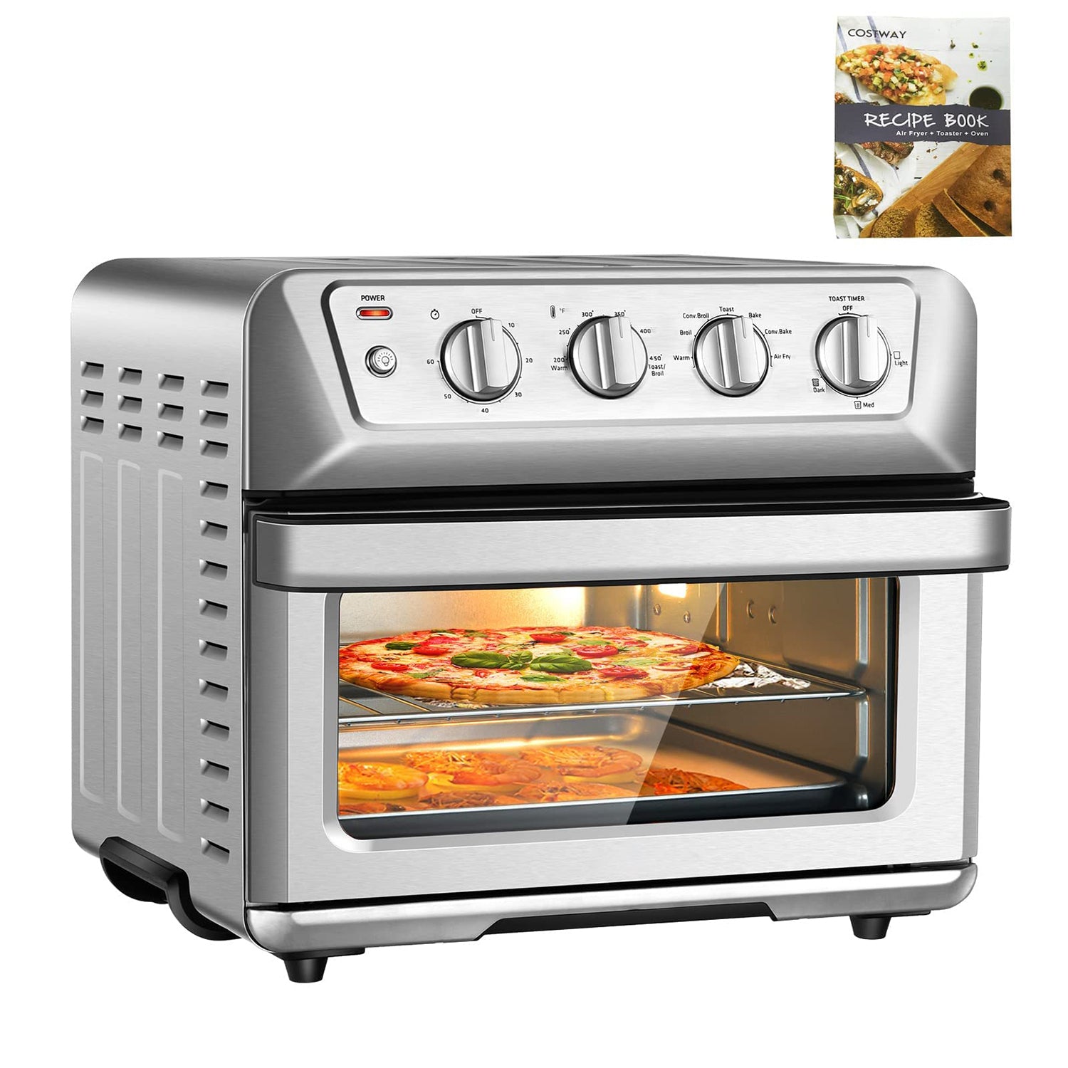21.5 Quart 1800W Air Fryer Toaster Countertop Convection Oven with Recipe