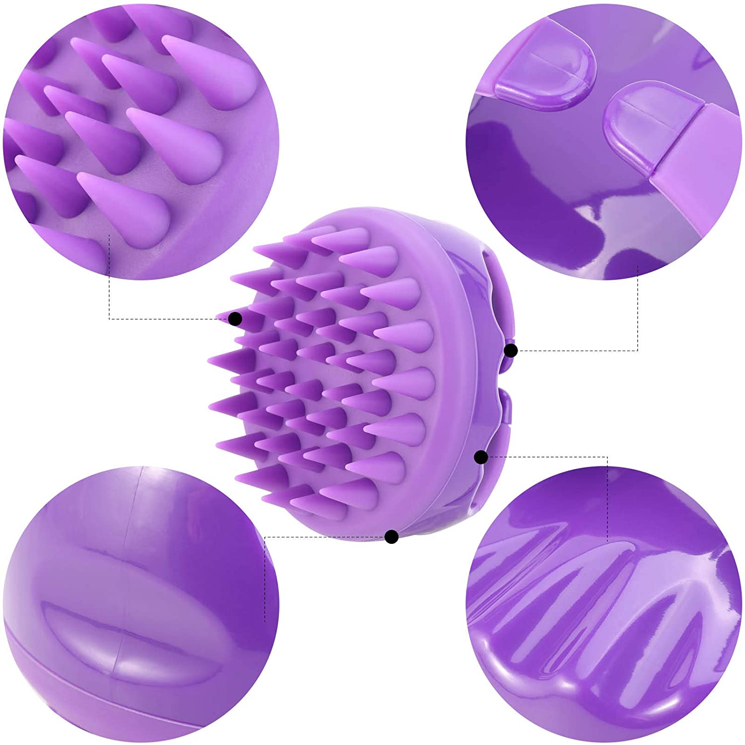 SUGIFT  Silicone Scalp Massage Brush Head Hair Wash Tool Cleansing Dandruff Brush