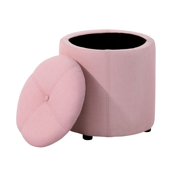 SUGIFT  14.2in Wide Round Storage Ottoman