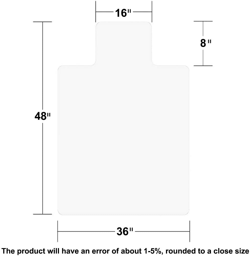SUGIFT  Office Chair Mat - Clear PVC Desk, Heavy Duty Floor Protector