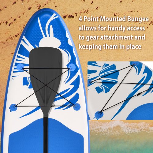 SUGIFT  Inflatable Stand Up Paddle Board with Carry Bag(10 Feet,Blue And White)