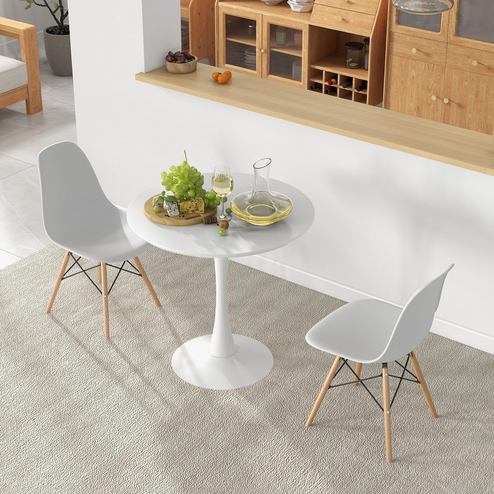 32 Inch Round Outdoor Patio Dining Table with MDF Top