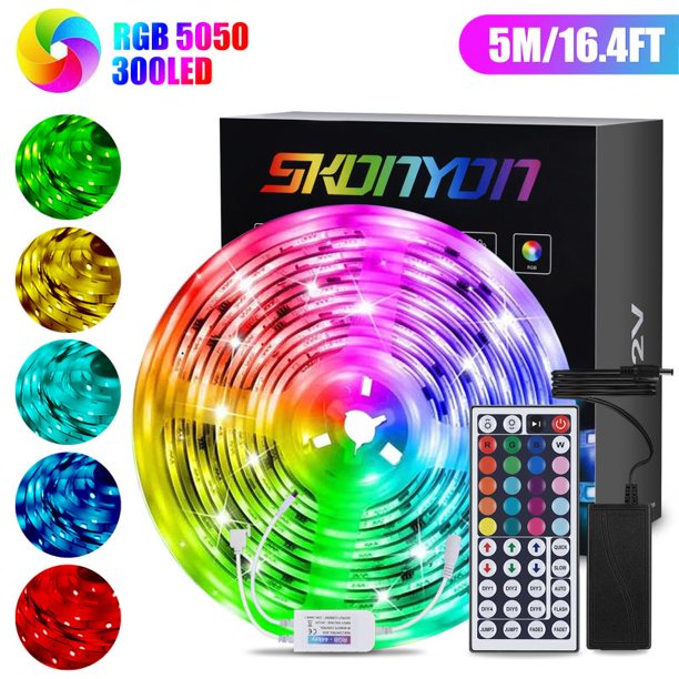 SUGIFT  16.4ft LED Light Strip RGB LED Light Strip 5050 LED Tape Lights