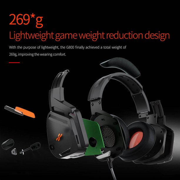 SUGIFT  G800 Gaming Headset, Noise Cancelling Over Ear Headphones with Mic, Black