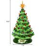 SUGIFT 15Pre-lit Hand-Painted Ceramic Tabletop Christmas Tree Green