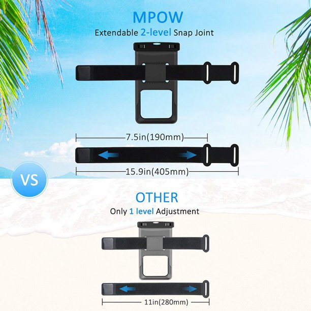 SUGIFT  2PC Waterproof Case with Armband, IPX8 Universal Cell Phone Dry Bag Waterproof, Dustproof, Snowproof Pouch Bag for iPhone X/8/8 Plus/7/7 Plus/6S/6 Plus, Samsung, and other Phones