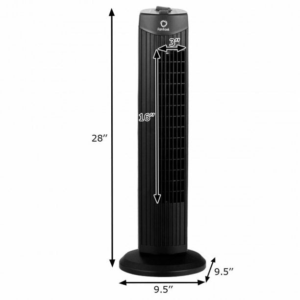 SUGIFT  Tower Fan Stand Fan Oscillating Fan Bladeless Air Cooler 35W 28 Inch Black