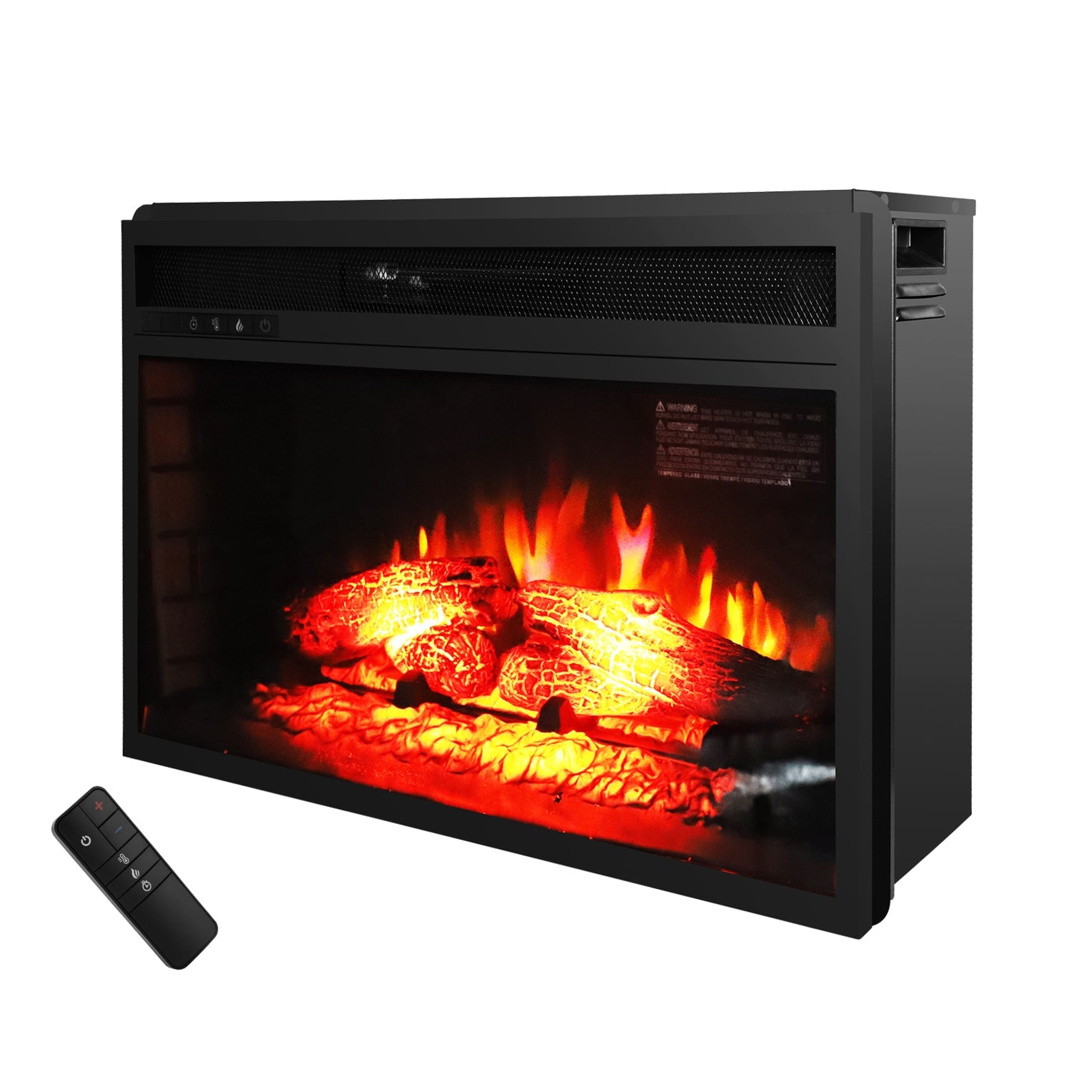 SF122-26AI 26 inch 1500w Embedded Fireplace Inclined Wall Tile / Fake Wood / Single Color / Quartz Tube / with Large Remote Control / Black
