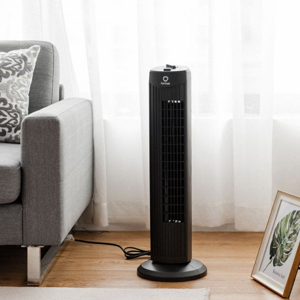 SUGIFT  Tower Fan Stand Fan Oscillating Fan Bladeless Air Cooler 35W 28 Inch Black
