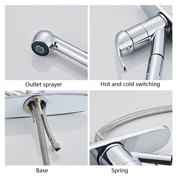 Kitchen Pull Chrome plate Faucet, All Copper
