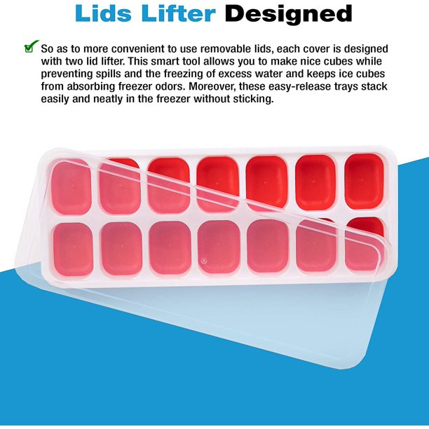 SUGIFT  Ice Cube Trays, Ice Tray Durable & Flexible, Ice Trays for Freezer
