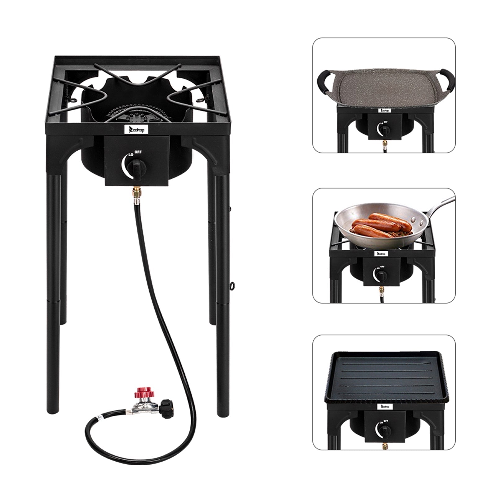 SUGIFT  Outdoor Camping Stove Portable Cast Iron Patio Cooking Burner