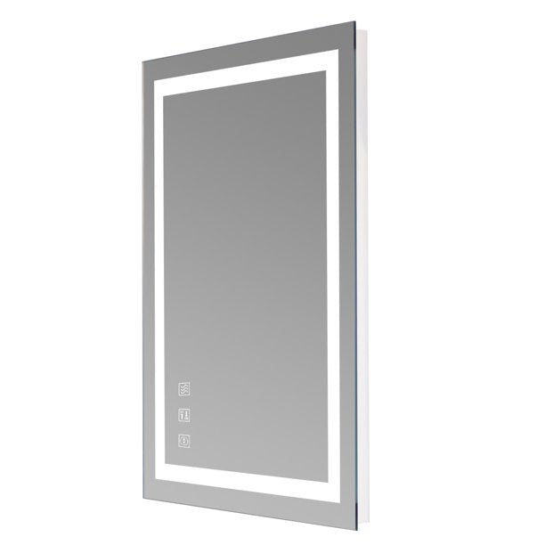 SUGIFT  Square Touch LED Bathroom Mirror, Tricolor Dimming Lights