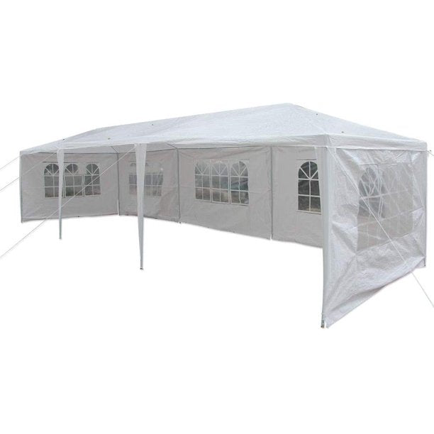 Outdoor Canopy Tent White Wedding Gazebo Canopy Party Tent Practical Waterproof Tent with Brighter Windows,5 Removable Side Walls
