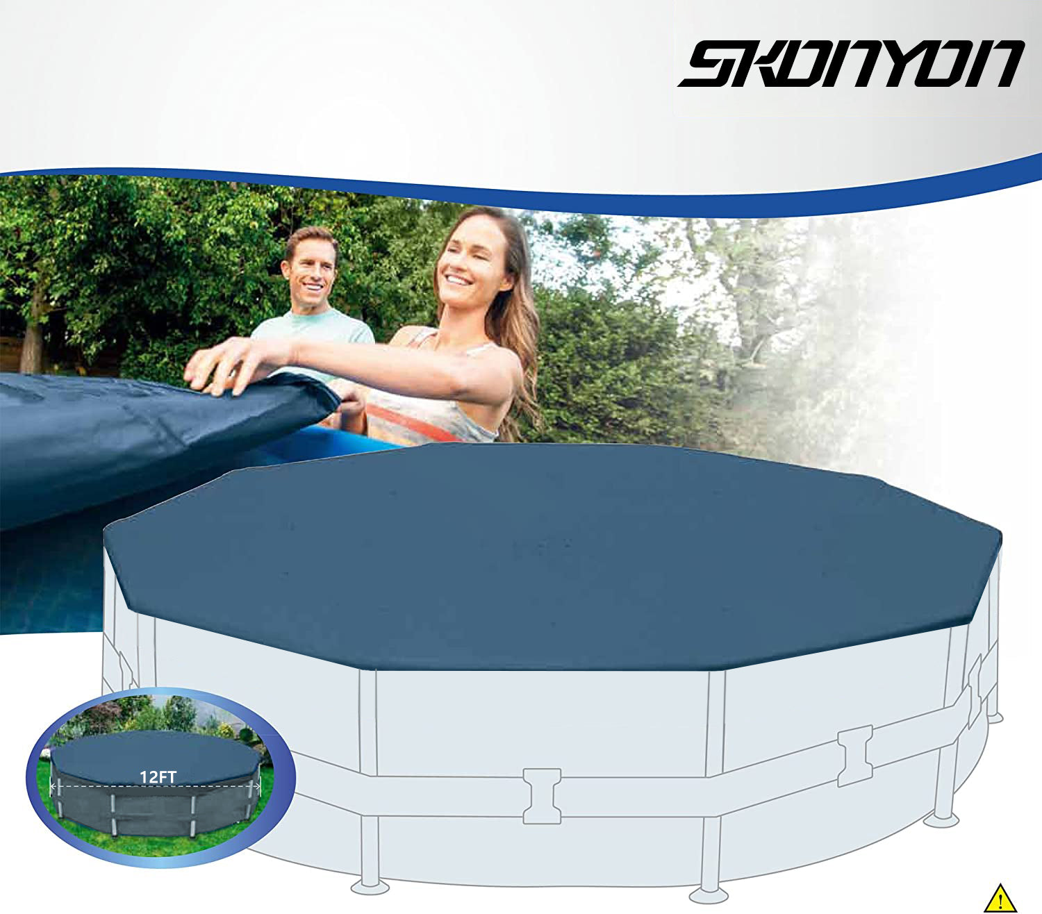 SUGIFT  Outdoor Round Frame Above Ground Swimming Pool with Pump Rectangular Pool Set Include Filter Pump, and pool Cover