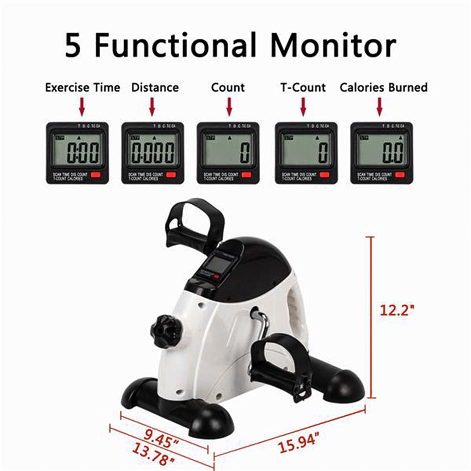 SUGIFT   Handheld Recumbent Exercise Bike, Portable Mini Exercise Bike, White