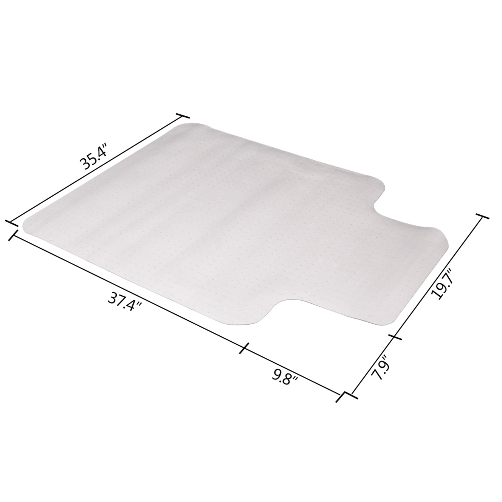 SUGIFT  36 x 48 inch Home Floor Chair Transparent Protective Pad, White PVC Floor Mat