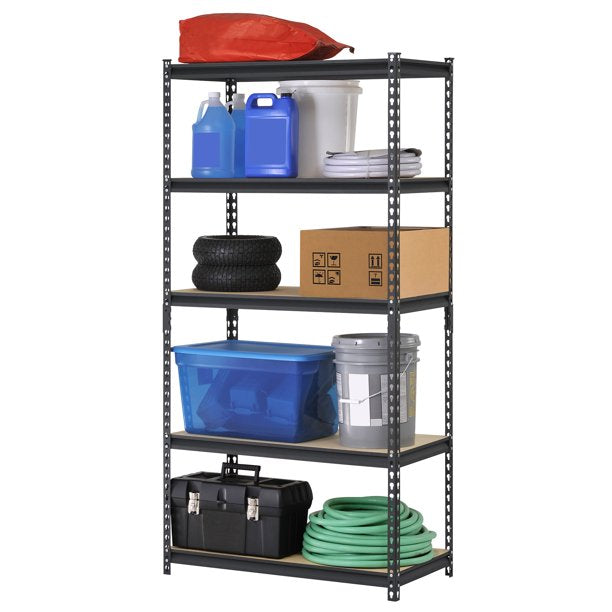 SUGIFT 5-Particle Board Shelves 4000 lb Total Capacity, Black