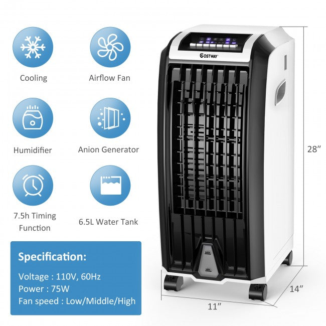 SUGIFT  28in Portable Evaporative Air Cooler with 3 Wind Modes and Timer for Home Office